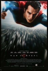3k775 MAN OF STEEL advance DS 1sh '13 Henry Cavill in the title role as Superman flying!