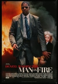 3k777 MAN ON FIRE DS style A 1sh '04 Christopher Walken, Denzel Washington & Dakota Fanning!