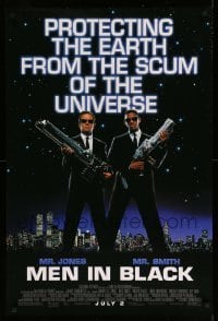 3k780 MEN IN BLACK advance DS 1sh '97 Will Smith & Tommy Lee Jones protecting the Earth!