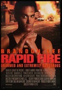 3k836 RAPID FIRE style B int'l DS 1sh '92 Powers Boothe, Nick Mancuso, great images of Brandon Lee
