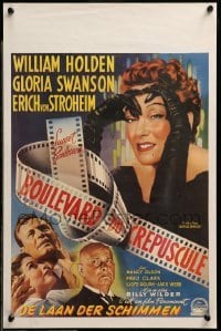 3k446 SUNSET BOULEVARD 14x21 Belgian REPRO poster '00s William Holden, Gloria Swanson!