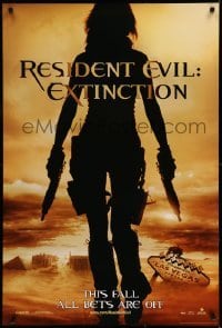 3k842 RESIDENT EVIL: EXTINCTION teaser DS 1sh '07 sexy Milla Jovovich in zombie killing action!