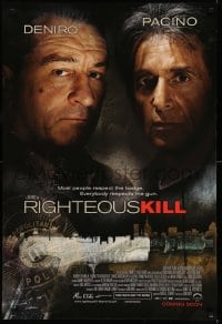 3k848 RIGHTEOUS KILL advance 1sh '08 cool image of Robert De Niro & Al Pacino w/ silenced gun!