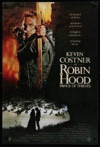 3k851 ROBIN HOOD PRINCE OF THIEVES 1sh '91 cool image of Kevin Costner, for the good of all men!