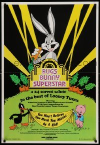 3k300 BUGS BUNNY SUPERSTAR 25x37 special '75 Looney Tunes Daffy Duck & Porky Pig!