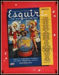 3k314 ESQUIRE CHRISTMAS DECEMBER, 1943 22x28 special '43 great image of sexy Santa's helpers!