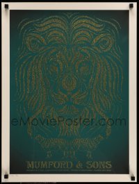 3k092 MUMFORD & SONS signed #39/150 18x24 art print '13 by artist Todd Slater, art of lion!