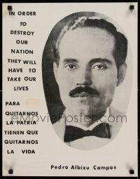 3k178 PEDRO ALBIZU CAMPOS 18x23 political campaign '60s close-up portrait of the politician!