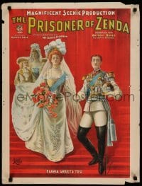 3k212 PRISONER OF ZENDA 21x28 stage poster 1895 coronation art, Daniel Frohman producer!
