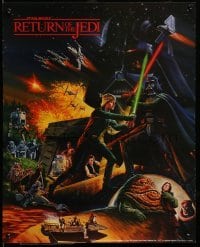 3k334 RETURN OF THE JEDI 2-sided 18x22 special '83 Keely art of Luke vs Vader battle, Hi-C promo!