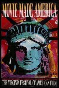 3k284 VIRGINIA FESTIVAL OF AMERICAN FILM 27x41 film festival poster '91 Statue of Liberty by Max!