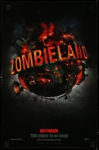 3k494 ZOMBIELAND teaser mini poster '09 this place is so dead, wild image of Earth!