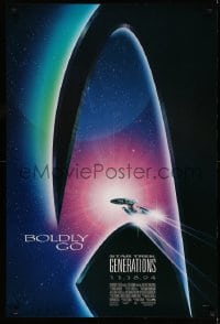 3k915 STAR TREK: GENERATIONS int'l advance 1sh '94 cool sci-fi art of the Enterprise, Boldly Go!