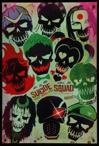 3k930 SUICIDE SQUAD teaser DS 1sh '16 Smith, Leto as the Joker, Robbie, Kinnaman, cool art!
