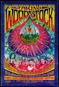 3k939 TAKING WOODSTOCK advance DS 1sh '09 Ang Lee, cool psychedelic design & art!
