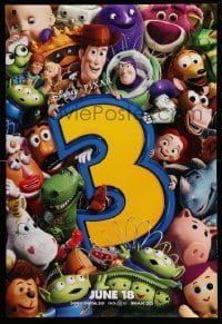 3k961 TOY STORY 3 advance DS 1sh '10 Disney & Pixar, great image of Woody, Buzz & cast!
