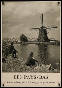 3k242 LES PAYS-BAS 23x33 Dutch travel poster '60s wonderful image of great windmill!