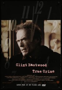 3k486 TRUE CRIME 27x40 video poster '99 great images of director & detective Clint Eastwood!