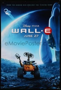 3k979 WALL-E advance DS 1sh '08 Walt Disney, Pixar, Best Animated Film, WALL-E & EVE w/ spaceship!