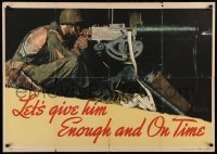 3k147 LET'S GIVE HIM ENOUGH & ON TIME 29x40 WWII war poster '42 Norman Rockwell soldier art, rare!