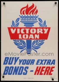 3k167 VICTORY LOAN 19x26 WWII war poster '45 buy your extra war bonds here!