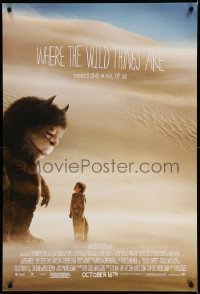 3k986 WHERE THE WILD THINGS ARE advance DS 1sh '09 Spike Jonze, cool image of monster & little boy