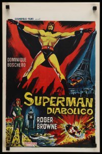 3m076 INCREDIBLE PARIS INCIDENT Belgian '67 art of wacky Italian superhero, Roger Browne!