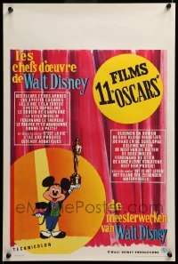 3m098 LES CHEFS D'OEUVRE DE WALT DISNEY Belgian '60s cool cartoon art of Mickey Mouse w/Oscar!