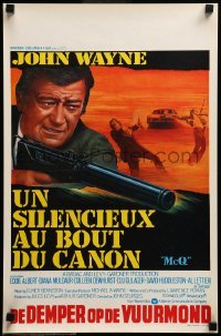 3m113 McQ Belgian '74 John Sturges, cool art of John Wayne with silenced machine gun!