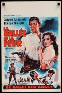 3m139 PURSUED Belgian R50s completely different art of Robert Mitchum & Teresa Wright!