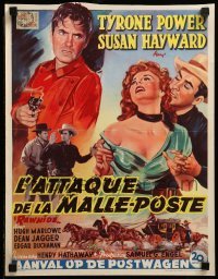 3m143 RAWHIDE Belgian '51 Tyrone Power & pretty Susan Hayward in western action!