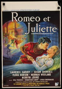 3m145 ROMEO & JULIET Belgian '55 Laurence Harvey romancing Susan Shentall, Shakespeare!