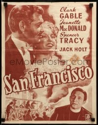 3m150 SAN FRANCISCO Belgian R50s art of Clark Gable, Jeanette MacDonald & Spencer Tracy!