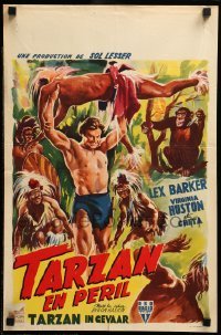 3m174 TARZAN'S PERIL Belgian '51 Lex Barker in the title role, it had to be filmed in Africa!