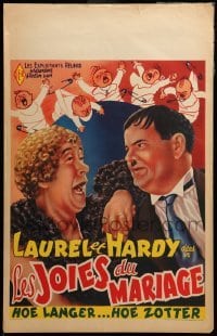 3m188 TWICE TWO Belgian R50s wacky art of Stan Laurel & Oliver Hardy, Hal Roach