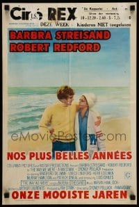 3m194 WAY WE WERE Belgian '73 different art of Barbra Streisand & Robert Redford on the beach!