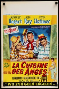 3m195 WE'RE NO ANGELS Belgian R60s art of Humphrey Bogart, Aldo Ray & Peter Ustinov tipping hats!