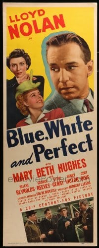 3m453 BLUE, WHITE & PERFECT insert '41 Lloyd Nolan as Detective Michael Shayne, Mary Beth Hughes