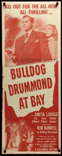 3m464 BULLDOG DRUMMOND AT BAY insert '47 Anita Louise, Ron Randell in the title role!