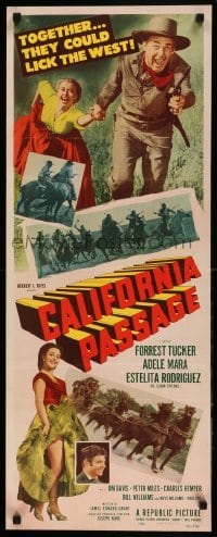 3m468 CALIFORNIA PASSAGE insert '50 artwork of cowboy Forrest Tucker & Adele Mara!