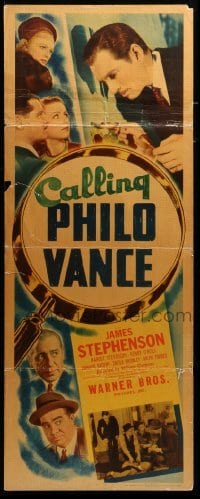 3m471 CALLING PHILO VANCE insert '40 James Stephenson as the great detective, Margot Stevenson!