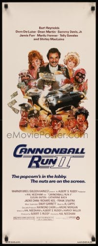 3m472 CANNONBALL RUN II insert '84 great Drew Struzan art of Burt Reynolds, Dean Martin & girls!