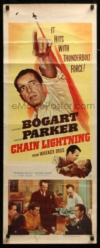 3m475 CHAIN LIGHTNING insert '49 test pilot Humphrey Bogart with his special brand of romance!