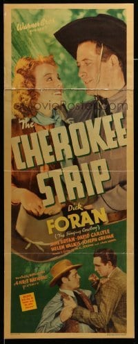 3m481 CHEROKEE STRIP insert '37 singing cowboy Dick Foran, pretty Jane Bryan!
