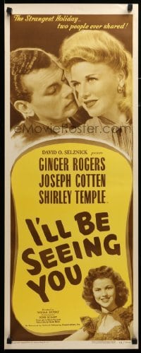 3m593 I'LL BE SEEING YOU insert R48 close-up image of Ginger Rogers, Cotten & Shirley Temple!