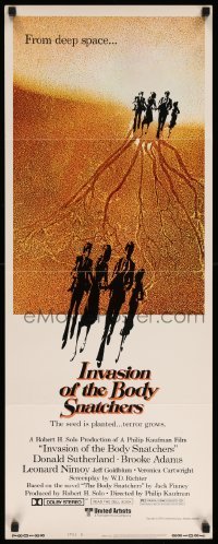 3m598 INVASION OF THE BODY SNATCHERS style B insert '78 Kaufman classic remake of sci-fi thriller!