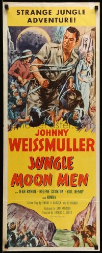 3m606 JUNGLE MOON MEN insert '55 Johnny Weissmuller as himself with Jean Byron & Kimba the chimp!