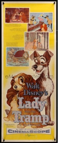 3m619 LADY & THE TRAMP insert '55 Disney classic romantic dog cartoon, includes spaghetti scene!