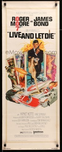 3m634 LIVE & LET DIE West Hemi insert '73 art of Roger Moore as James Bond by Robert McGinnis!