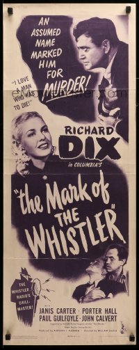 3m655 MARK OF THE WHISTLER insert '44 Richard Dix, Janis Carter, directed by William Castle!